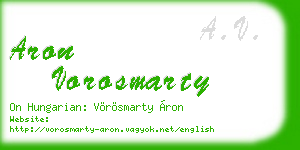 aron vorosmarty business card